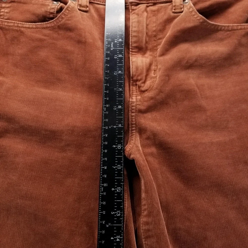 American Eagle Pants Womens 12‎ Tall Brown Crop Flare Corduroy Fringe Boho